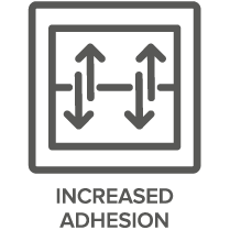 Increased adhesion