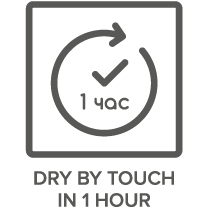 Dry by touch in 1 hour